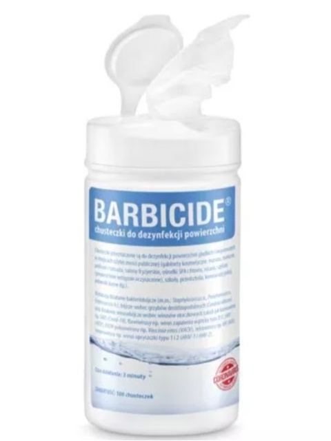 BARBICIDE Chusteczki do dezynfekcji wszystkich powierzchni niezawierające alkoholu, 100 szt