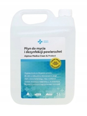 Clean&Protect Alpinus Medica Płyn do mycia i dezynfekcji powierzchni, 5L