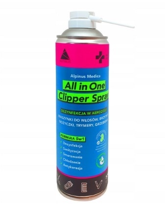 Clipper Spray - Płyn do dezynfekcji maszynek narzędzi fryzjerskich 500ml