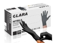 Rękawiczki Nitrylowe Bezpudrowe Czarne CLARA 100 sztuk XS-XL